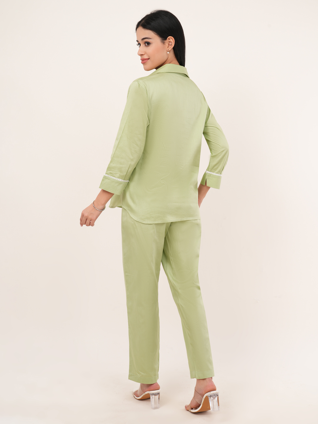 Embroidered Pastel Green Co-ord Set