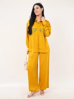 Mustard Embroidery Co-ord Set