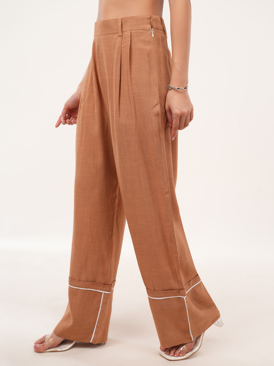 Brown Contrast Binding Co-ord