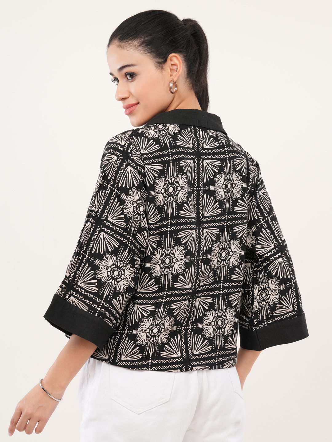 Geometric Floral Printed Top