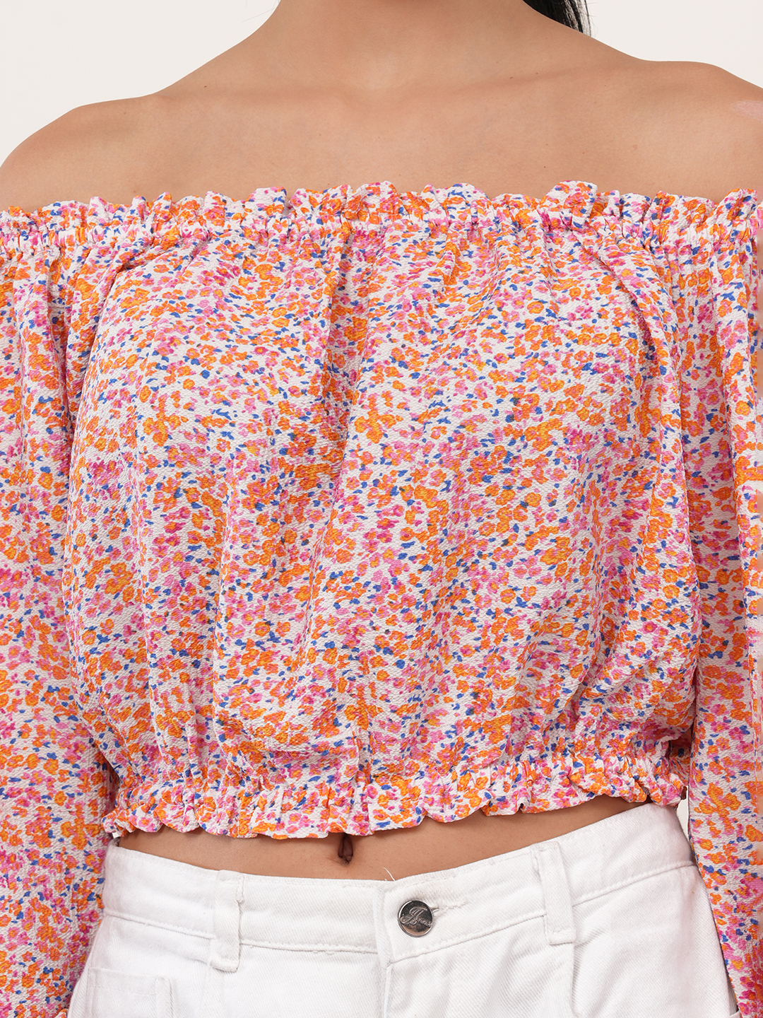 Floral Printed Off-shoulder