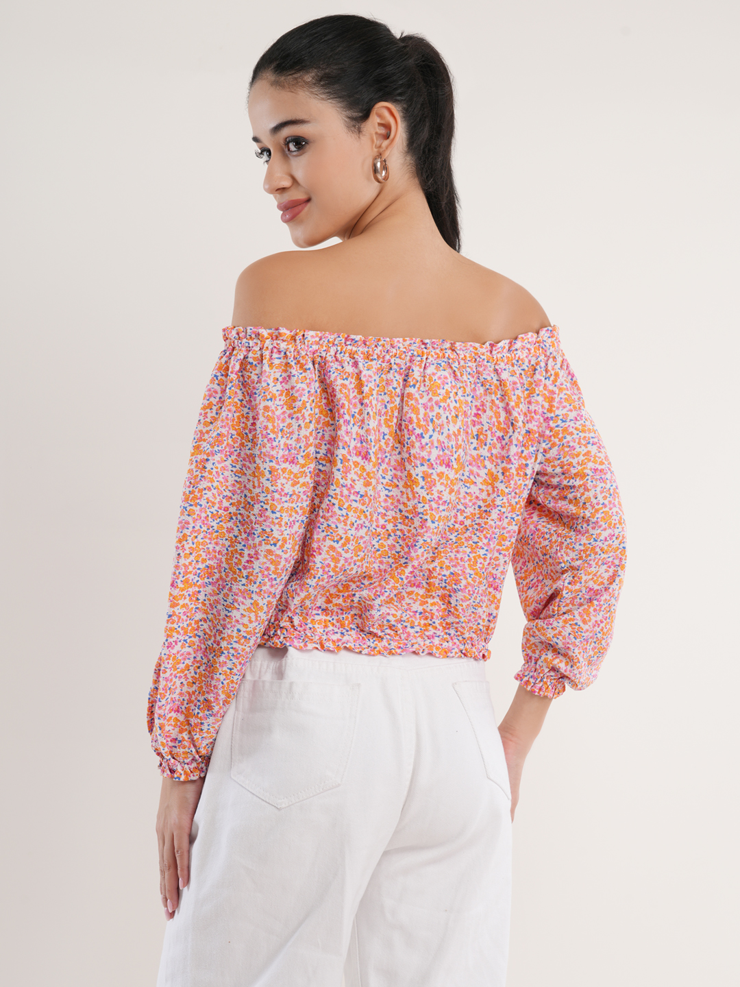 Floral Printed Off-shoulder