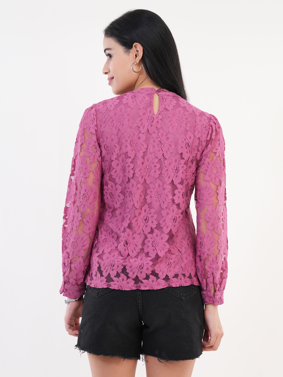 Dusky Pink Lace Top