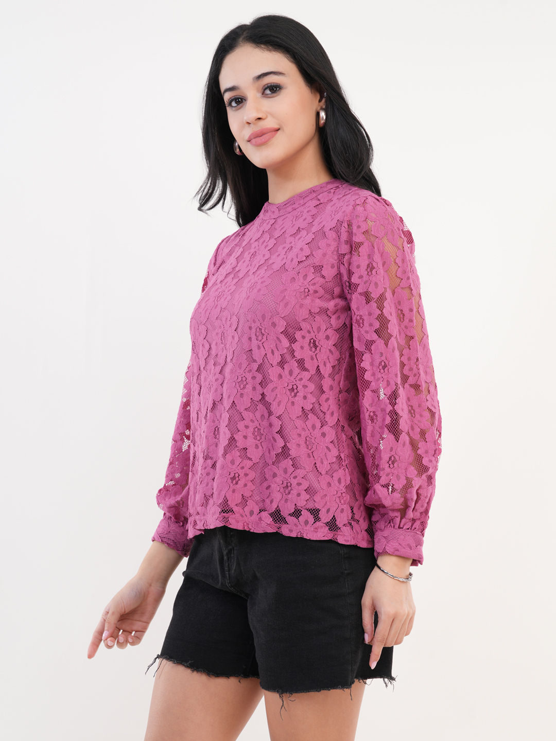 Dusky Pink Lace Top