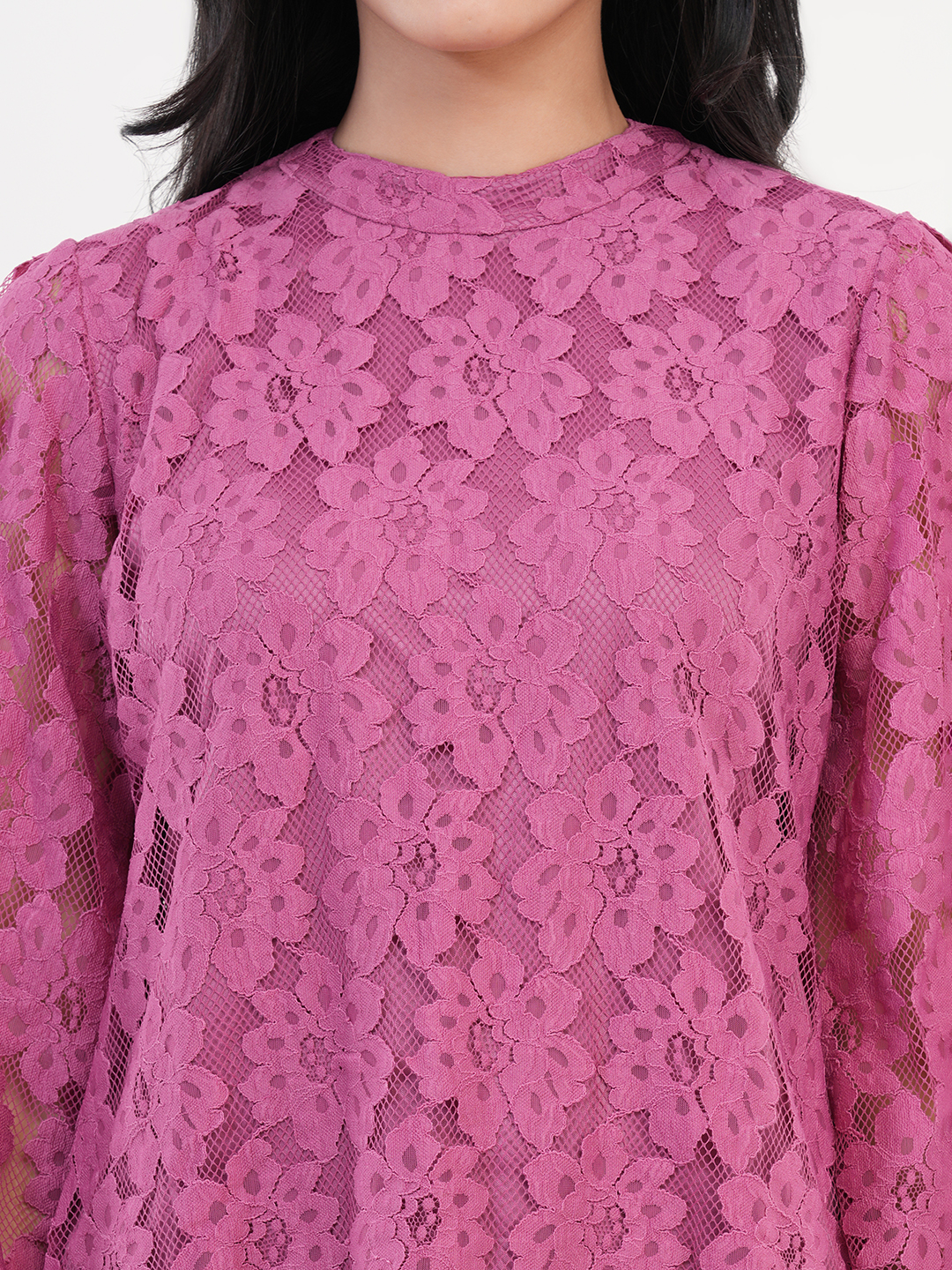 Dusky Pink Lace Top