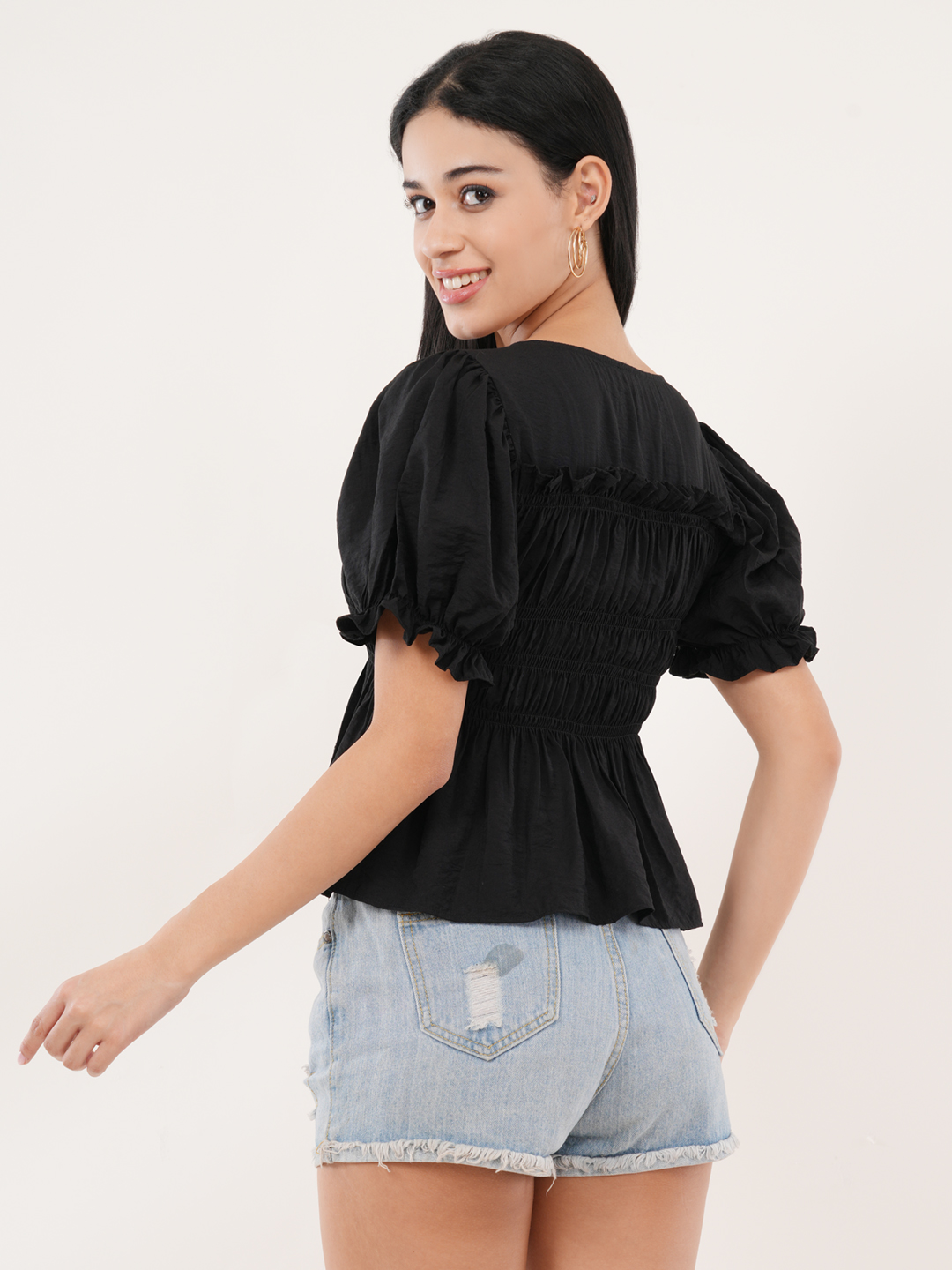 Black Peplum Top