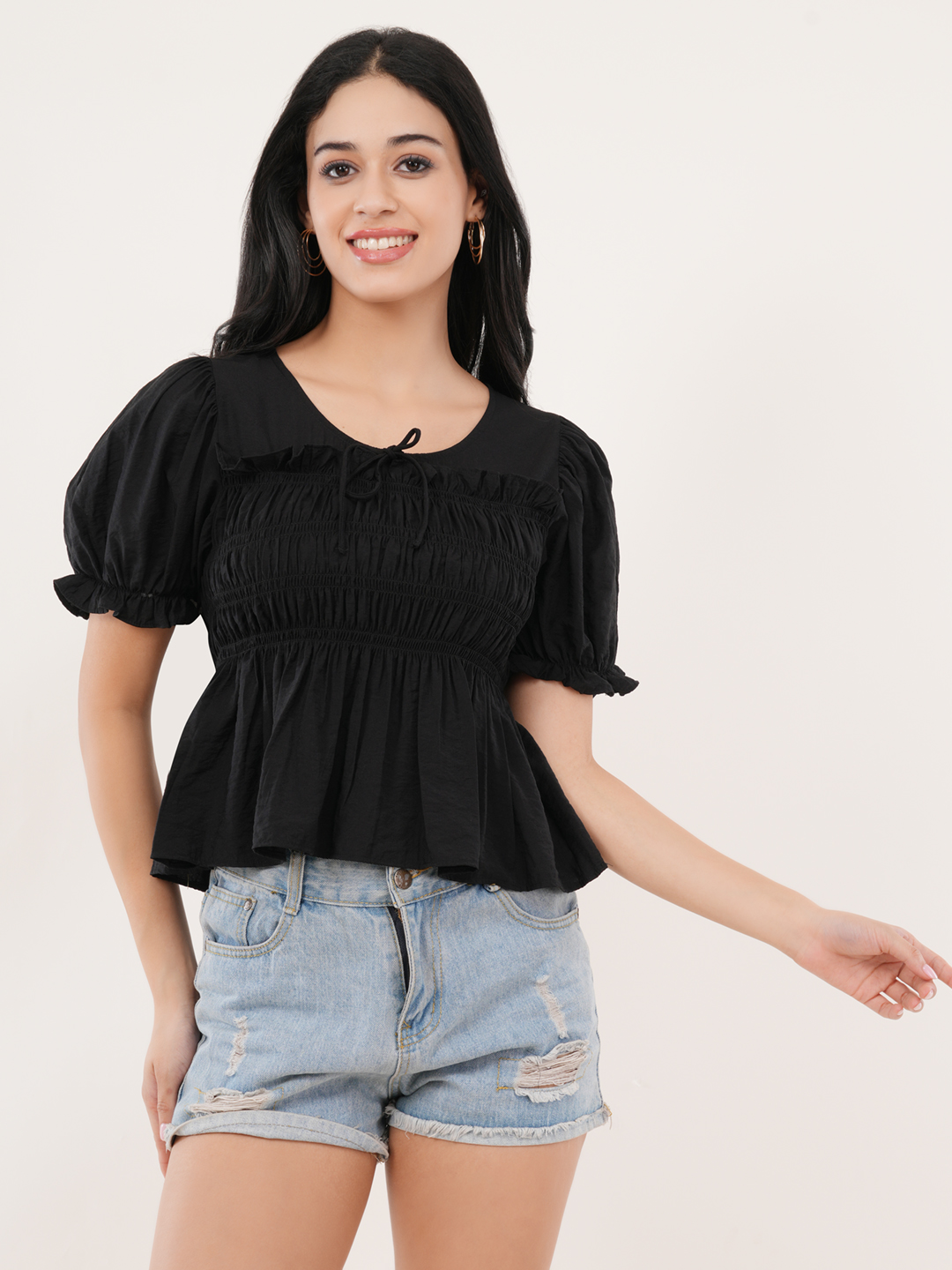 Black Peplum Top