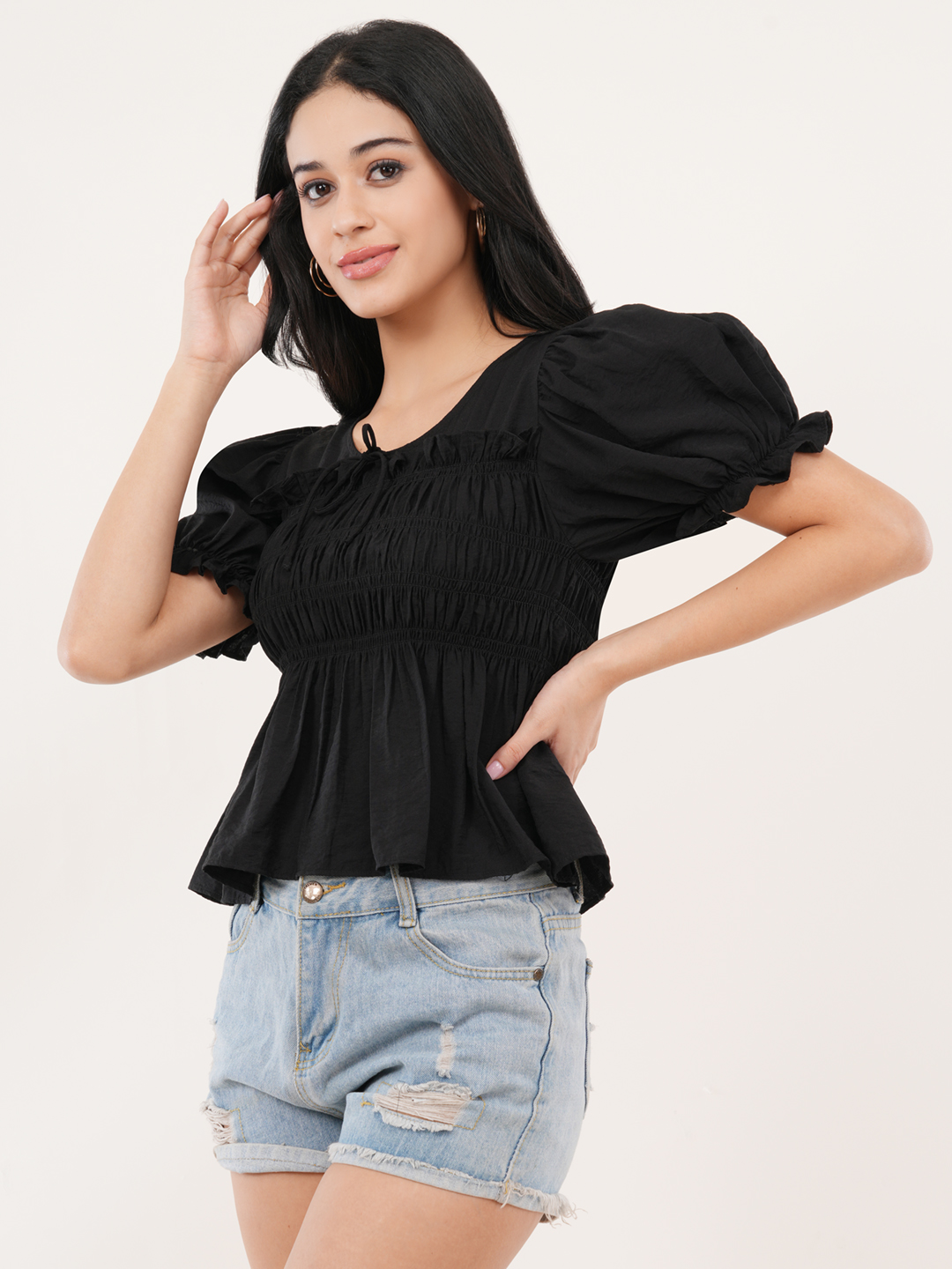 Black Peplum Top